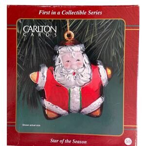 Vintage Heirloom Collection Santa Ornament Carlton Cards Star of the Season 10th
